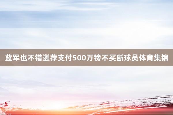 蓝军也不错遴荐支付500万镑不买断球员体育集锦
