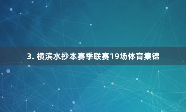 3. 横滨水抄本赛季联赛19场体育集锦