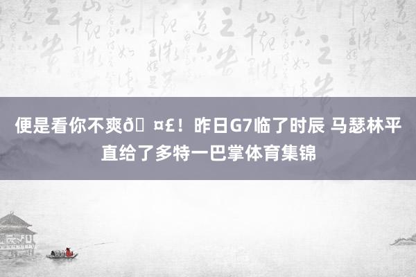 便是看你不爽🤣！昨日G7临了时辰 马瑟林平直给了多特一巴掌体育集锦