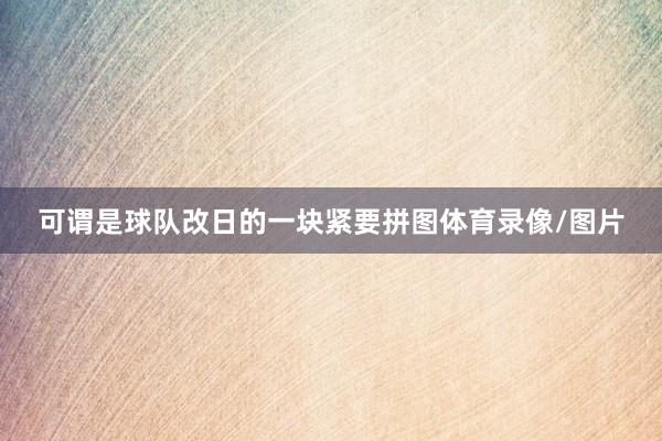 可谓是球队改日的一块紧要拼图体育录像/图片
