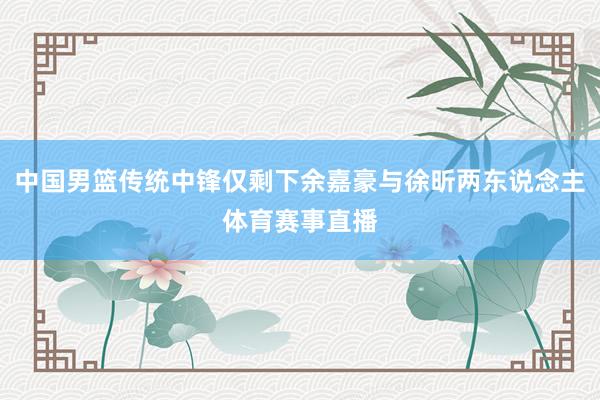 中国男篮传统中锋仅剩下余嘉豪与徐昕两东说念主体育赛事直播