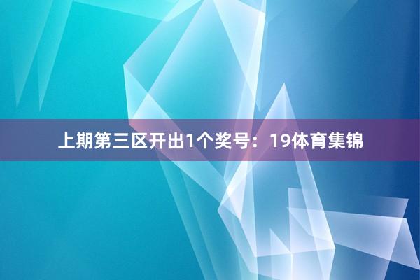 上期第三区开出1个奖号：19体育集锦