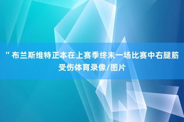 ”布兰斯维特正本在上赛季终末一场比赛中右腿筋受伤体育录像/图片