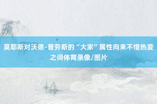 莫耶斯对沃德-普劳斯的“大家”属性向来不惜热爱之词体育录像/图片