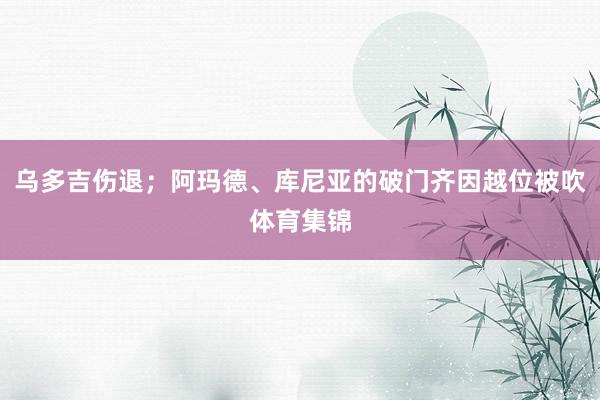 乌多吉伤退；阿玛德、库尼亚的破门齐因越位被吹体育集锦