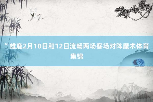 ”雄鹿2月10日和12日流畅两场客场对阵魔术体育集锦