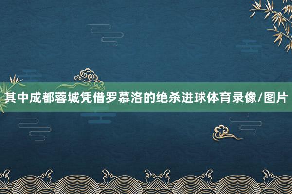 其中成都蓉城凭借罗慕洛的绝杀进球体育录像/图片