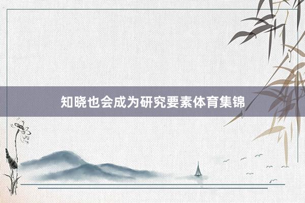 知晓也会成为研究要素体育集锦