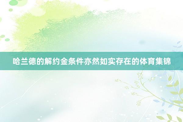 哈兰德的解约金条件亦然如实存在的体育集锦